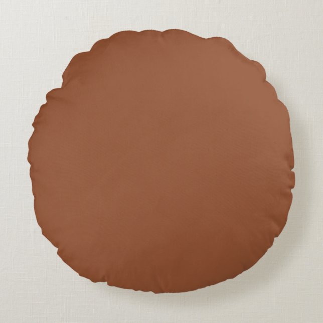 Coussins Ronds Couleur unie Terracotta Orange Brûlé (Devant)