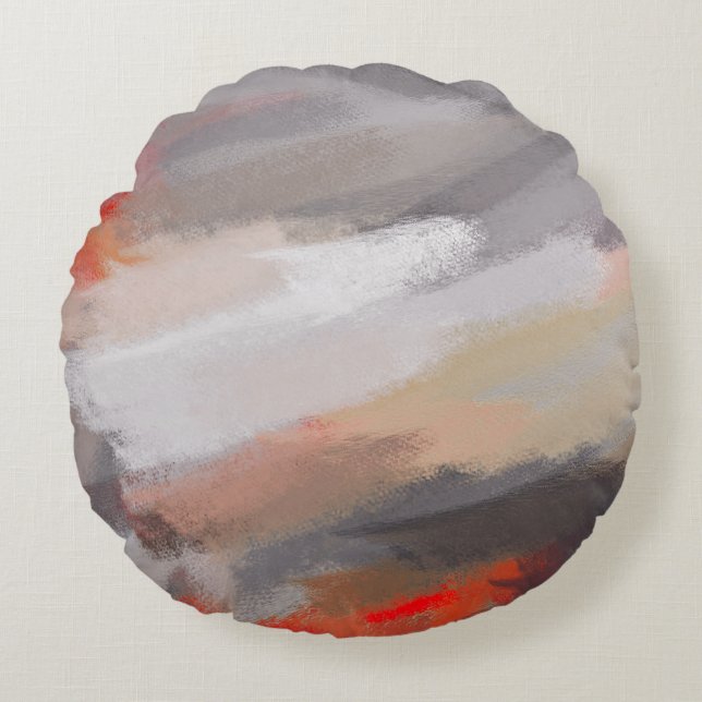 Coussins Ronds Couleurs Abstraites de peinture #26 (Devant)