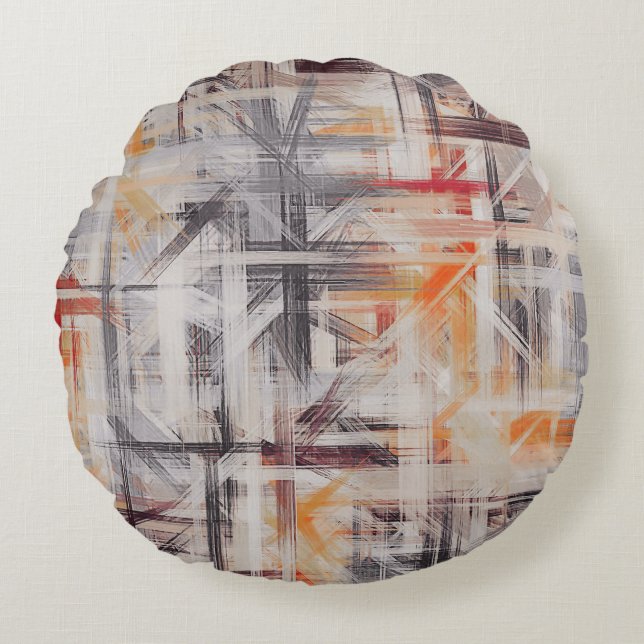 Coussins Ronds Couleurs Abstraites de peinture #63 (Devant)