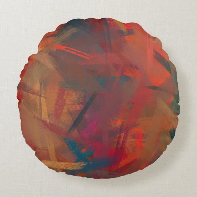 Coussins Ronds Couleurs Abstraites de peinture #89 (Devant)