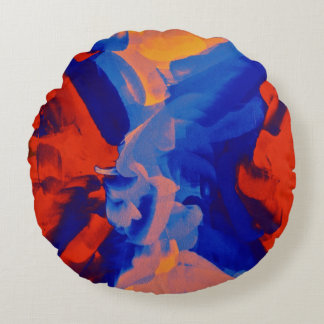 Coussins Ronds Couleurs Abstraites Peinture #112