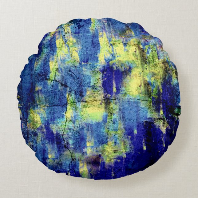 Coussins Ronds Couleurs Abstraites Peinture #129 (Devant)