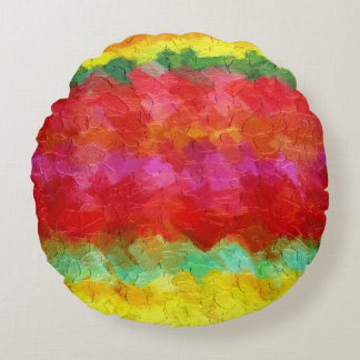 Coussins Ronds Couleurs Abstraites Peinture #85
