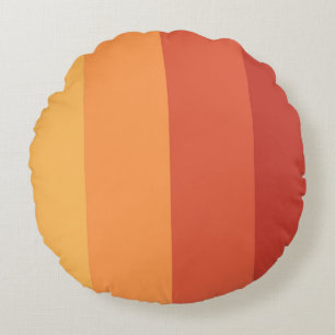 Coussins Ronds Couleurs chaudes - rayures teintes rétro