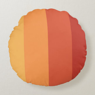 Coussins Ronds Couleurs chaudes - rayures teintes rétro 