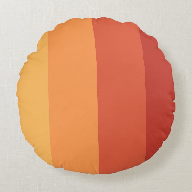 Coussins Ronds Couleurs chaudes - rayures teintes rétro  (Devant)