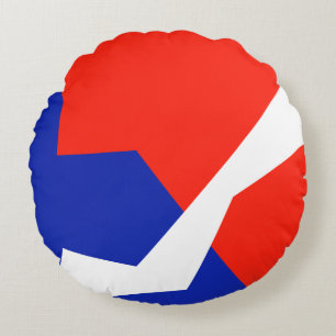 Coussins Ronds Couleurs du drapeau bleu rouge blanc