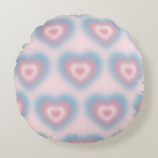 Coussins Ronds Couleurs du drapeau transversal sur un coeur flou