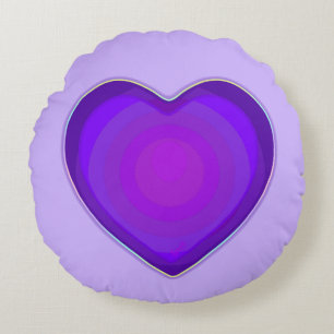 Coussins Ronds Couleurs pastel & coeurs violets battre