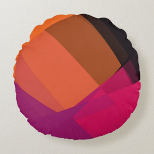 Coussins Ronds Couleurs Rétro Modernes Géométrique #22