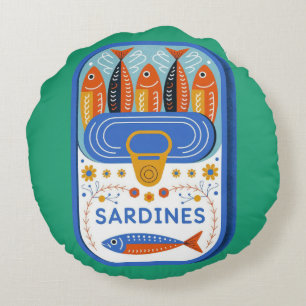 Coussins Ronds Couleurs vives côtières de la sardine