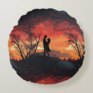 Coussins Ronds Couple amoureux