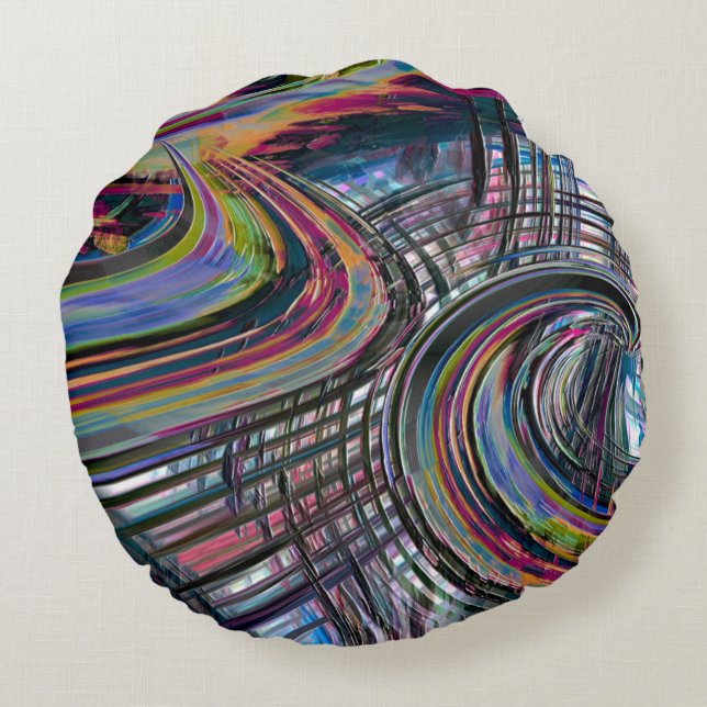Coussins Ronds Courbes ressemblant à une route spatiale, sculptée (Dos)