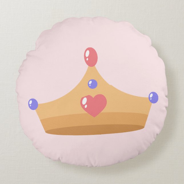 Coussins Ronds Couronne & Carrosse Accent de Coronet (Devant)