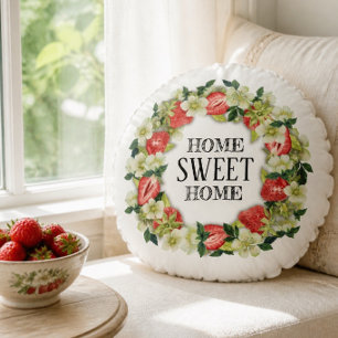 Coussins Ronds Couronne de fraises Maison douce maison Coussi