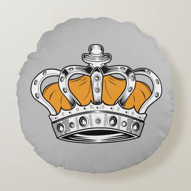 Coussins Ronds Couronne - Jaune (Devant)