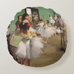 Coussins Ronds Cours de danse par Degas, Impressionnisme vintage