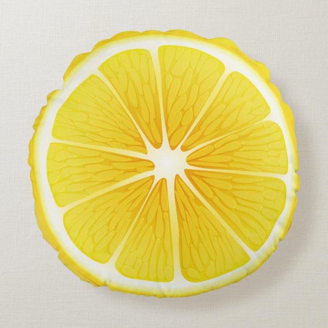 Coussins Ronds Coussin-Citron rond de jet (Devant)