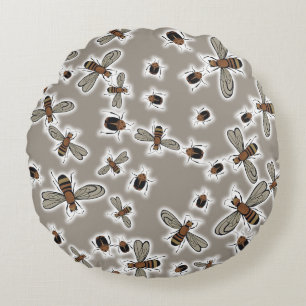 Coussins Ronds couverture de duvet insectes