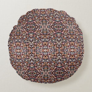 Coussins Ronds Couverture de perles en bois pastel