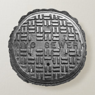 Coussins Ronds Couverture d'égout de NYC