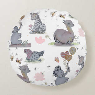 Coussins Ronds Couverture "Eleze Elephant & Polka Hen" Boganhues