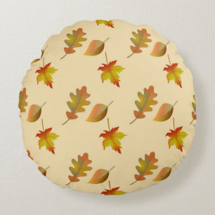Coussins Ronds Cozy autumn maple leaves oak leaves