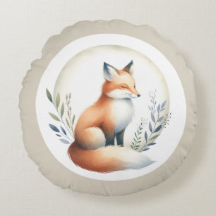 Coussins Ronds Cozy Critter - Fox Illustration