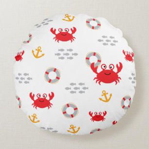 Coussins Ronds Crabe avec bouée de sauvetage