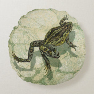 Coussins Ronds Crapaud Swinning dans l'eau