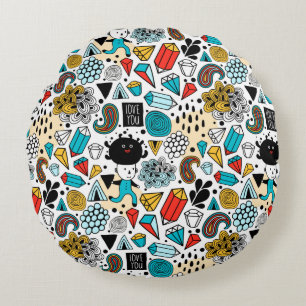 Coussins Ronds Crazy head