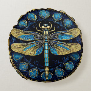 Coussins Ronds Création artistique d'un dragonfly complexe
