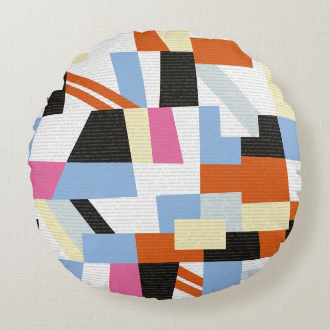 Coussins Ronds Creative geometric shapes, length pattern design (Devant)