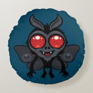 Coussins Ronds Créature mignonne et effrayante de Mothman