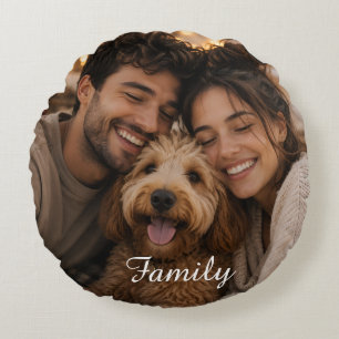 Coussins Ronds Créez votre propre famille personnalisée