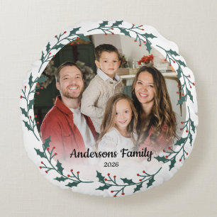 Coussins Ronds Créez Votre Propre Photo Personnalisée De Noël Ave