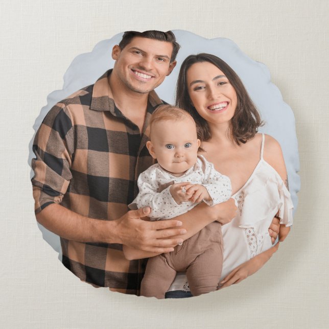 Coussins Ronds Créez votre propre photo personnalisée DIY  (Devant)