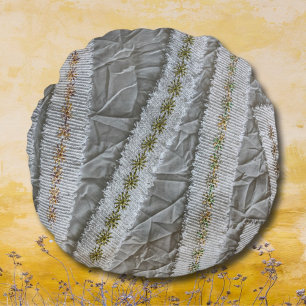 Coussins Ronds Crème beige minimaliste simple rayures fleurs sauv