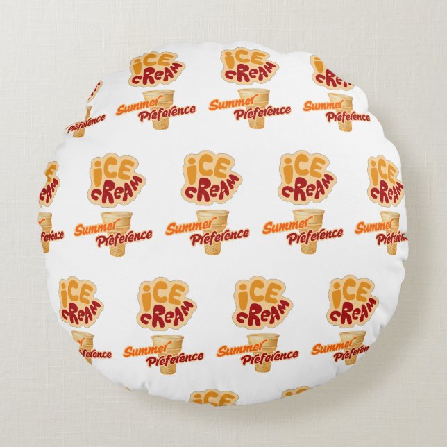 Coussins Ronds crème glacée préférence estivale (Devant)