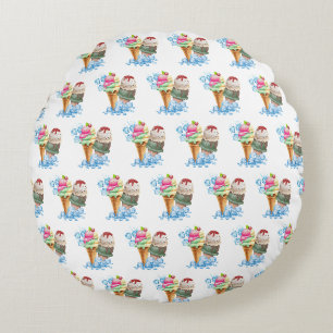 Coussins Ronds crème glglace