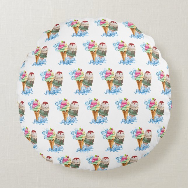 Coussins Ronds crème glglace (Devant)