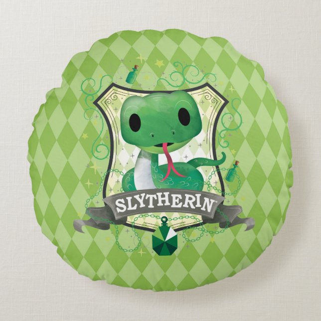 Coussins Ronds Crête de charme de Harry Potter | SLYTHERIN™ (Devant)