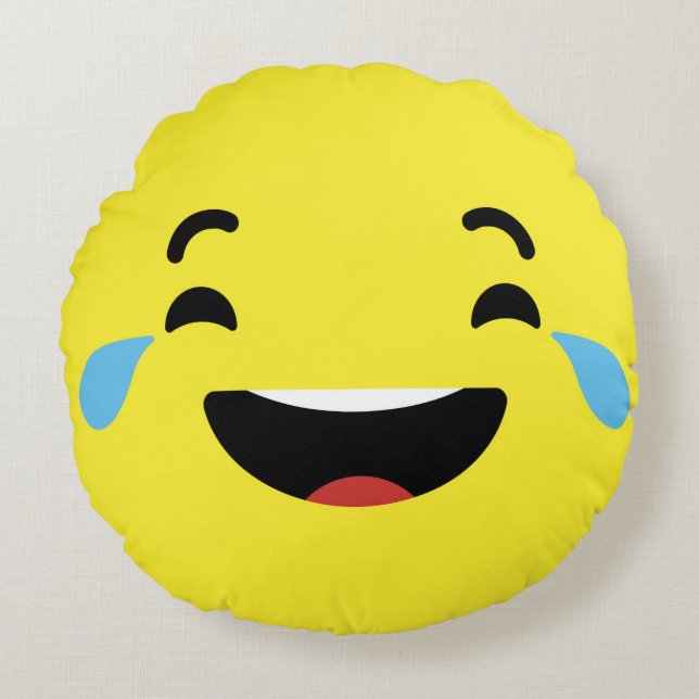 Coussins Ronds Cri riant Emoji (Devant)