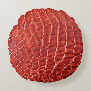 Coussins Ronds Crocodile texture cuir