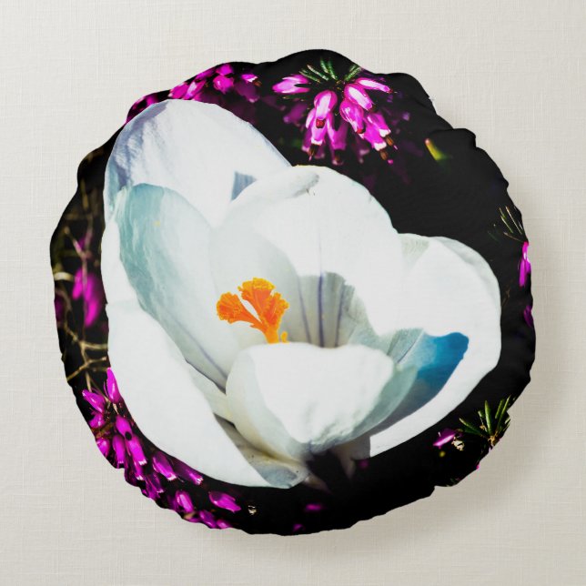 Coussins Ronds Crocus Au Lit Fleur (Dos)