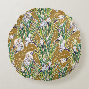 Coussins Ronds Crocus, motifs floraux, belles fleurs printanières
