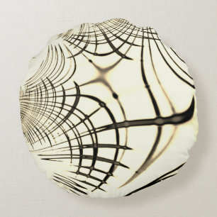 Coussins Ronds Croisé brun écrou ou kaki courbe traces beige