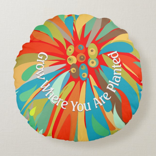 Coussins Ronds Croissance Là Où Vous Avez Planté Chrysanthemum (Devant)