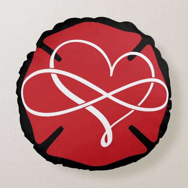 Coussins Ronds CROIX DE MALTESE avec COEUR et INFINITÉ (Devant)