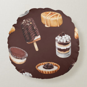 Coussins Ronds croquis culinaire délicieux et beaux desserts et p